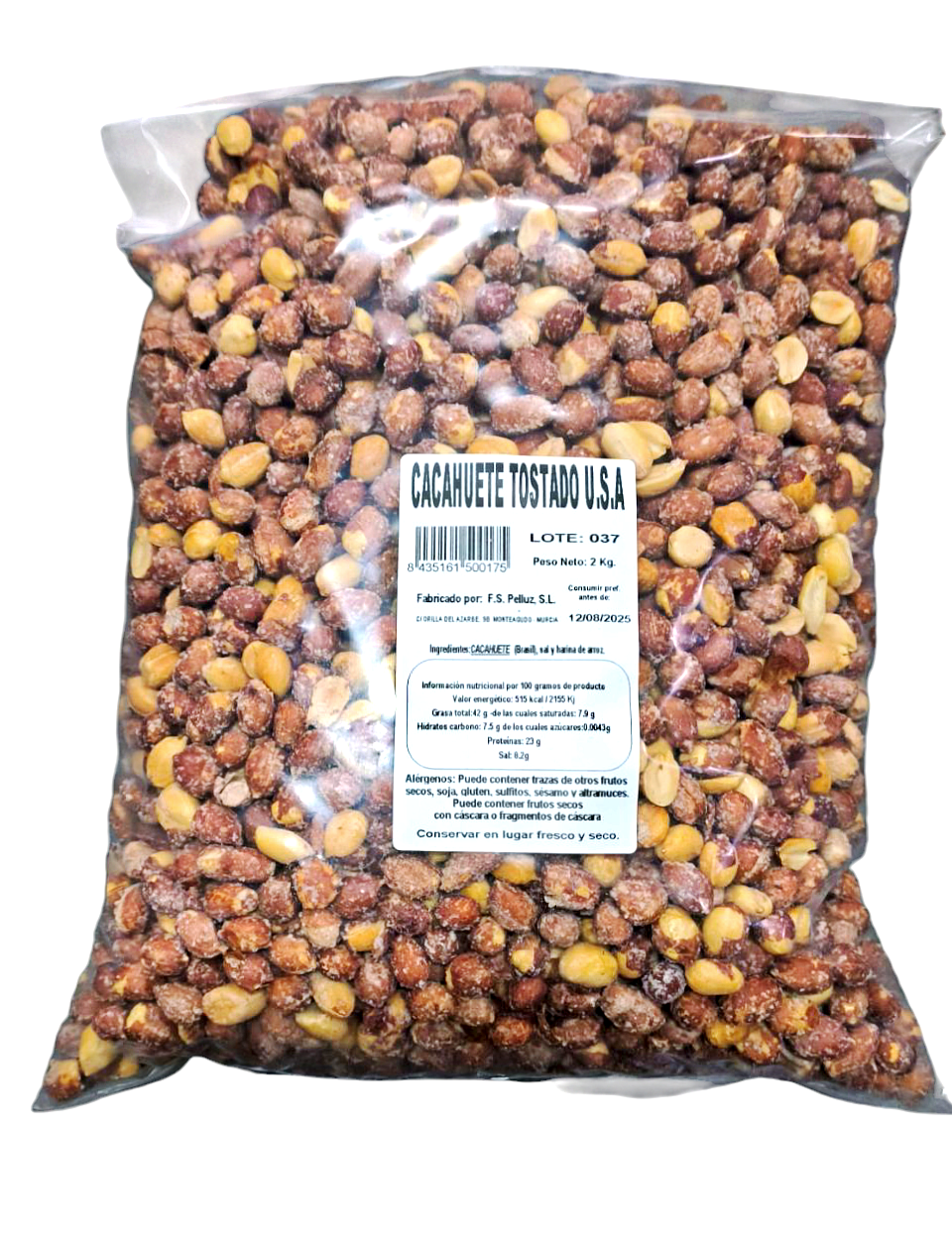 Cacahuetes Tostados con Sal 2 Kg