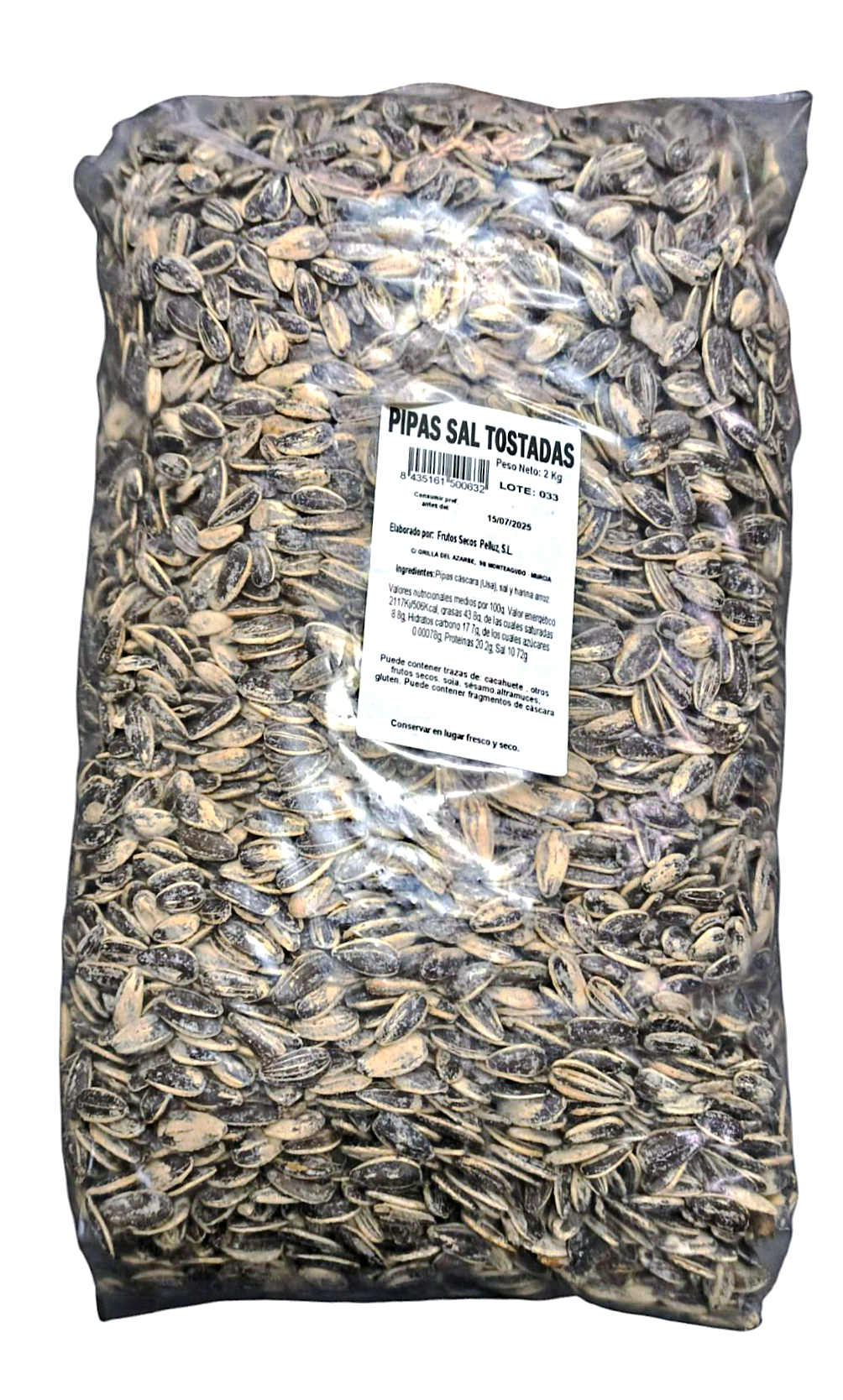 Pipas de Girasol Tostadas con Sal 2 Kg