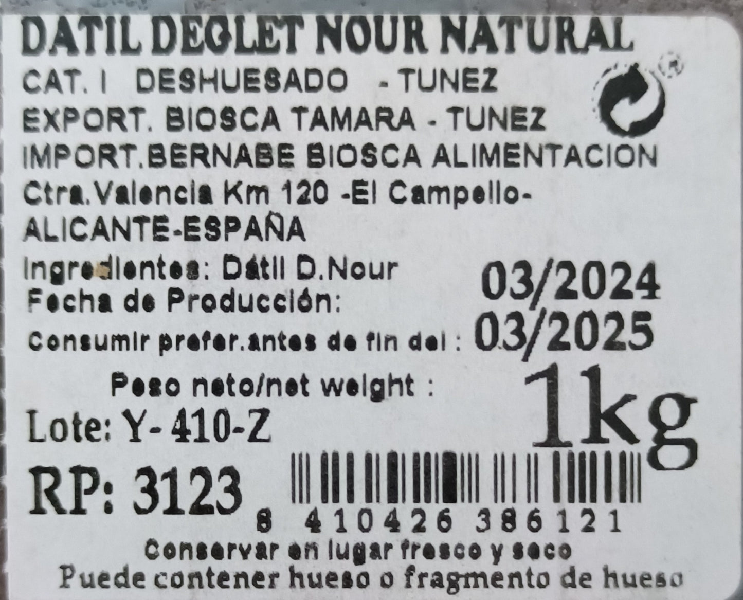 Entkernte Datteln „El Monaguillo“.