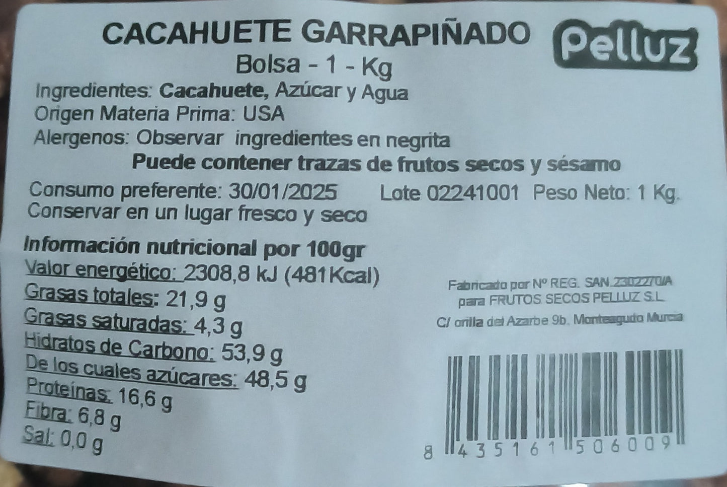 Cacahuetes Garrapiñados 1 Kg