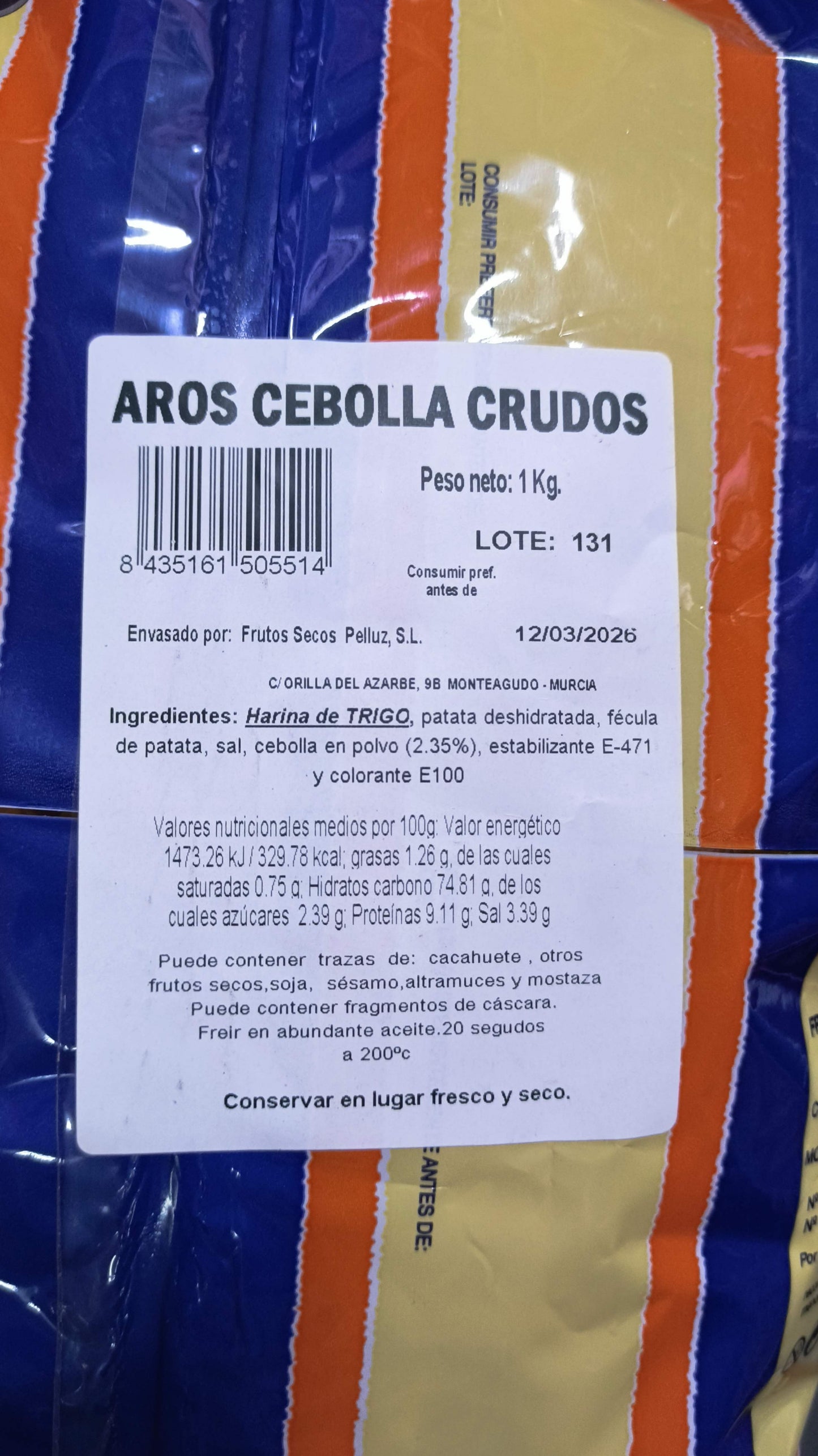 Aros de Cebolla Snack para Freir 1 Kg