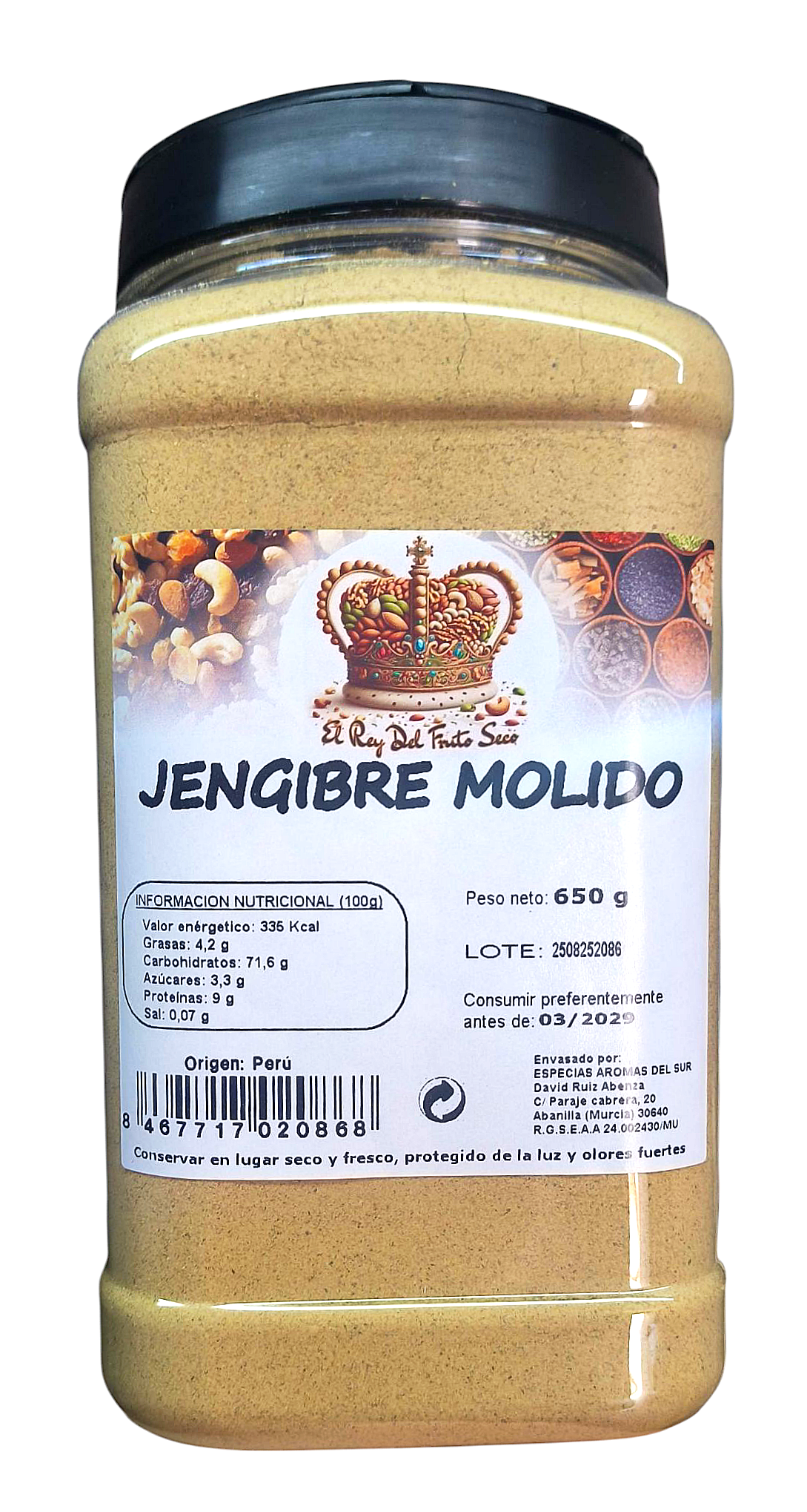 Ingwerpulver 750 gr ohne Konservierungsstoffe oder Farbstoffe