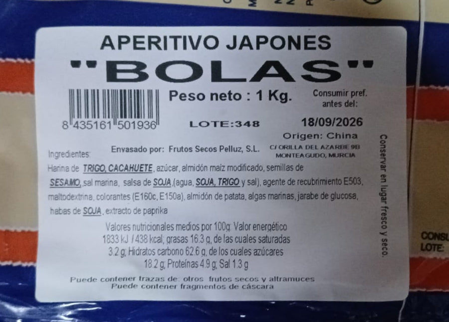 Aperitivo Japones Bolas 1 Kg