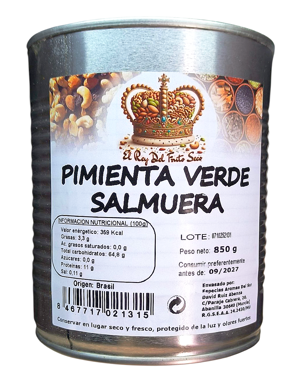Pimienta Verde en Salmuera 850 gr