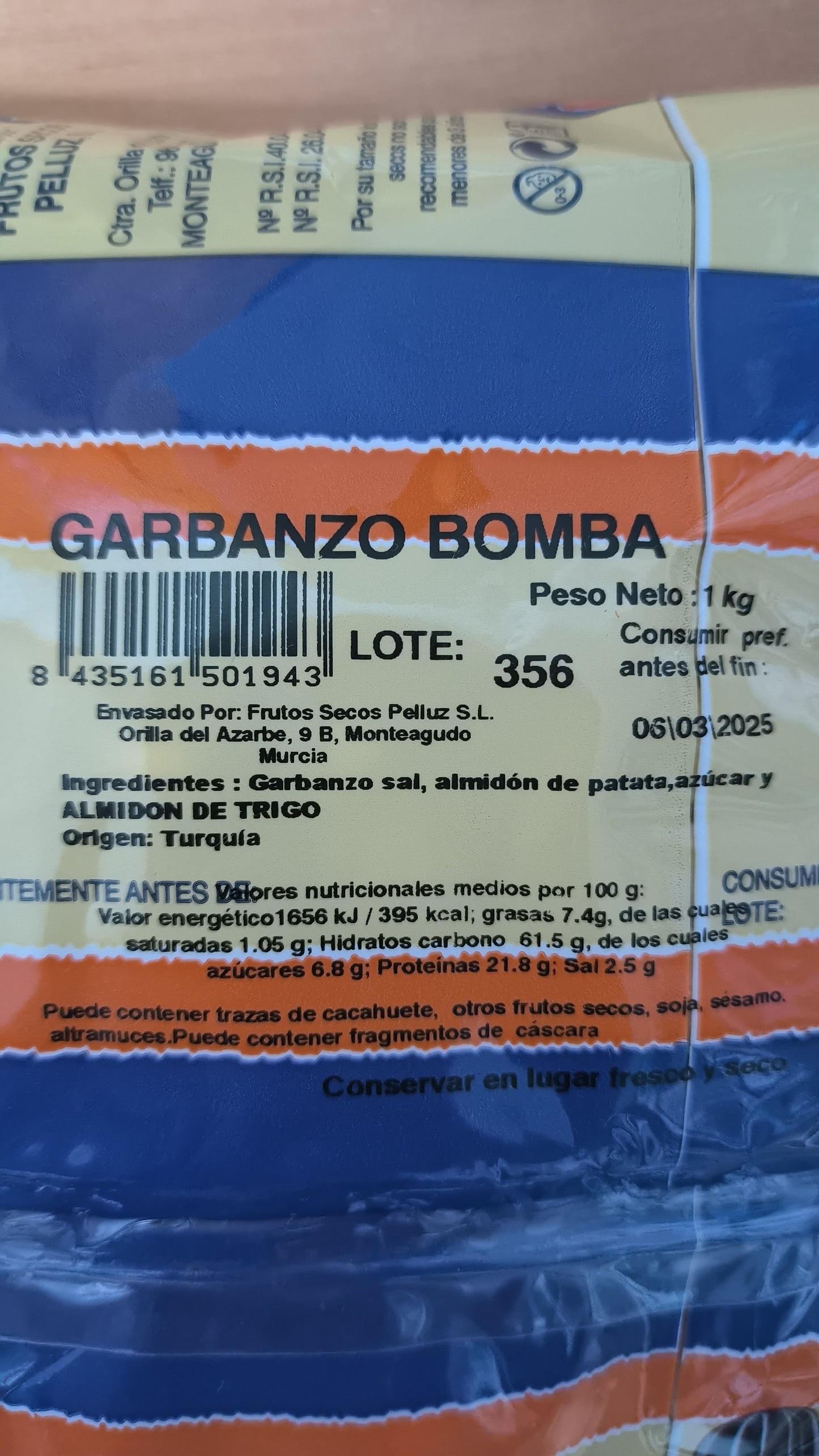 Garbanzo Tostado ``bomba´´ o garbanzo torrao 1 Kg