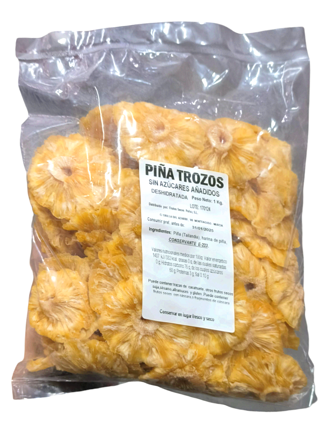 Piña Deshidratada Trozos Sin Azucar añadida 1 Kg – El Rey Del Fruto Seco