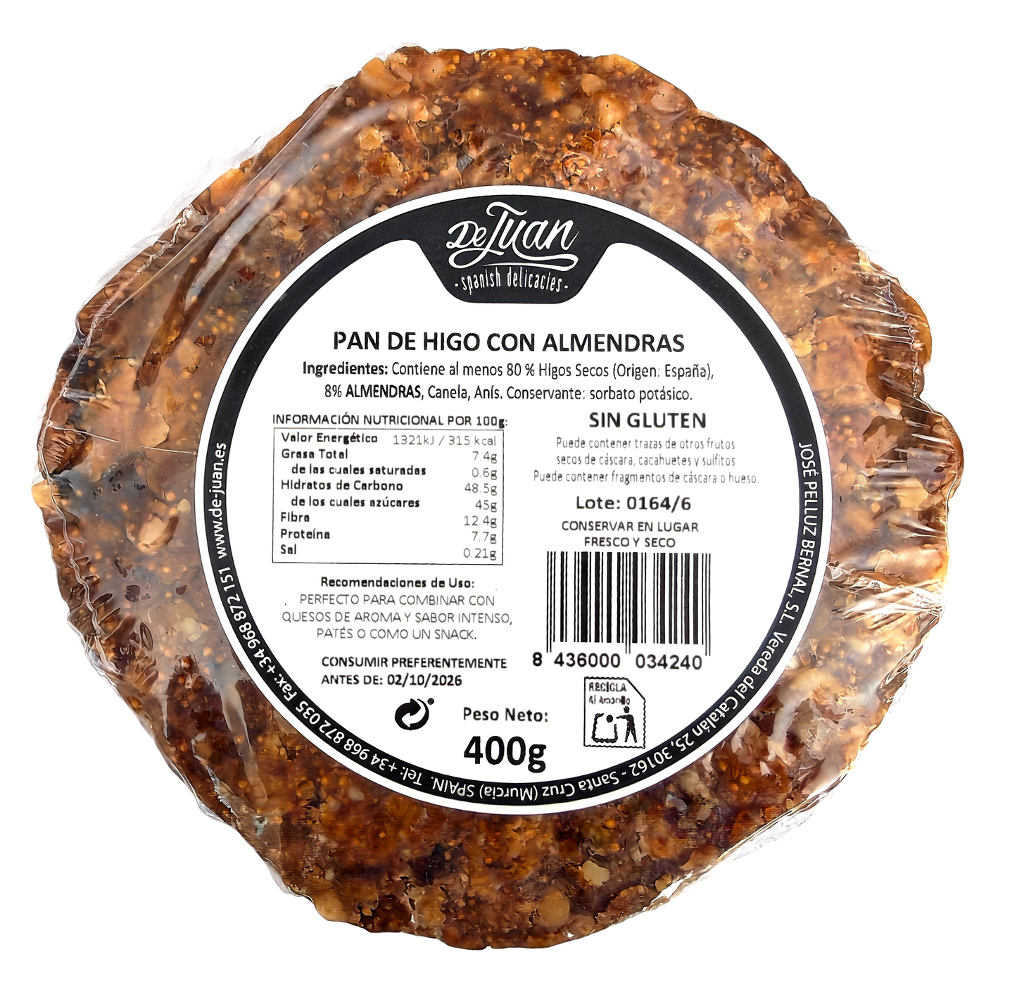 Pan de Higo con Almendras 400 g