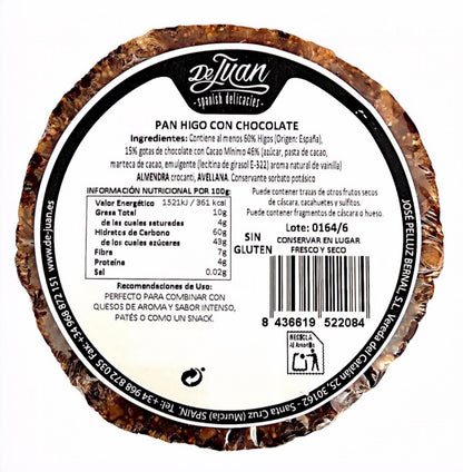 Pan de Higo con Chocolate 200 g 🍫 – Dulce Tradicional de Higos Secos – Fig Cake Artesano Español – Ideal para Quesos, Postres y Aperitivos