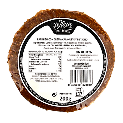 Pan de Higo con Almendras y Crema de Pistacho y Cacahuete – Sabor Gourmet en Formato 200 g
