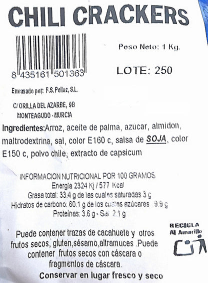 Chili Crackers Picantes 1 kg – Snack Crujiente de Maíz