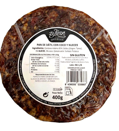 Pan de Dátiles con Coco y Nueces 400 gr