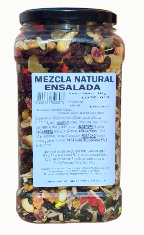 Mezcla natural Ensalada frutos secos 1 Kg - El Rey Del Fruto Seco