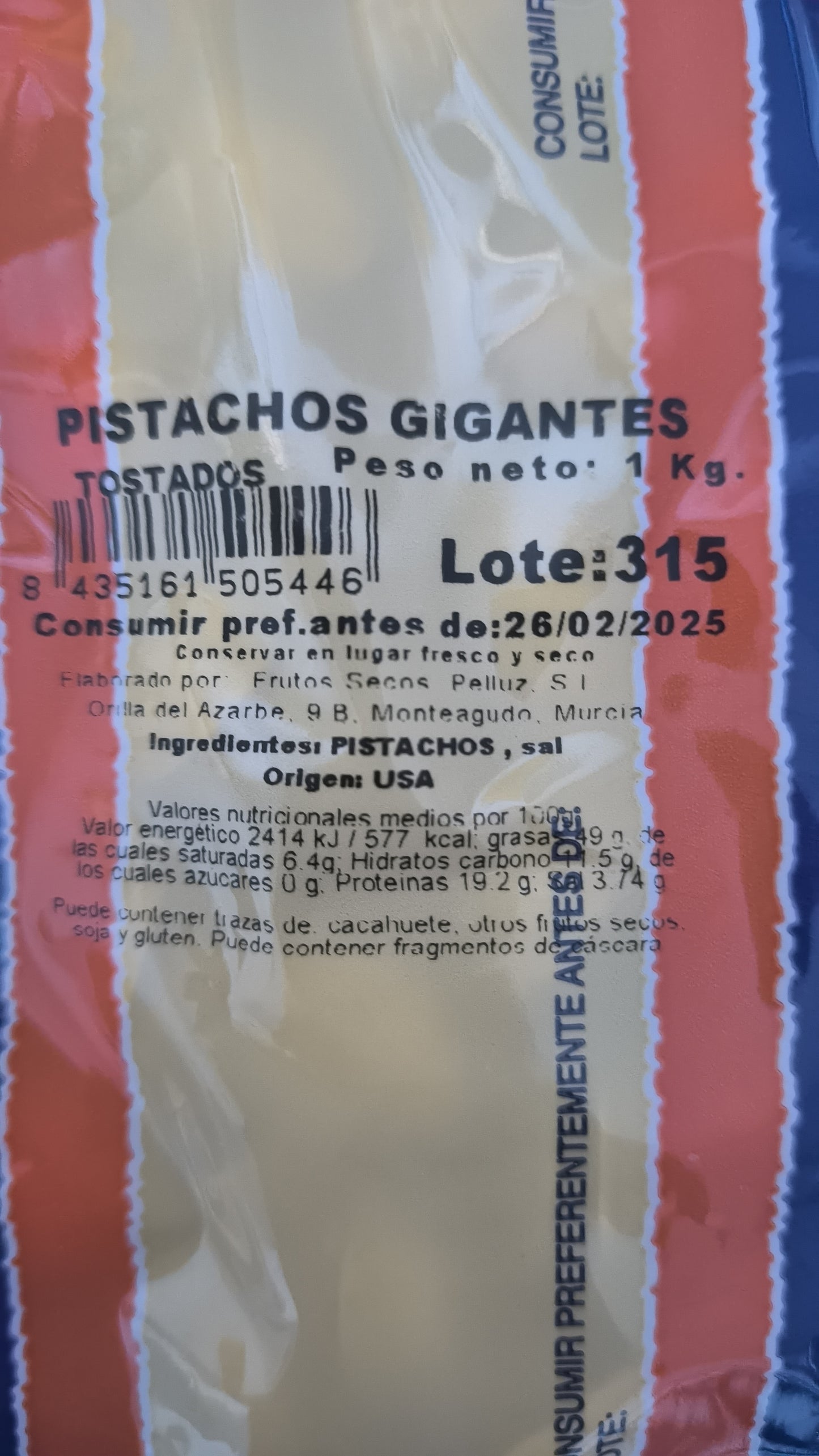 Pistachos Gigantes con sal