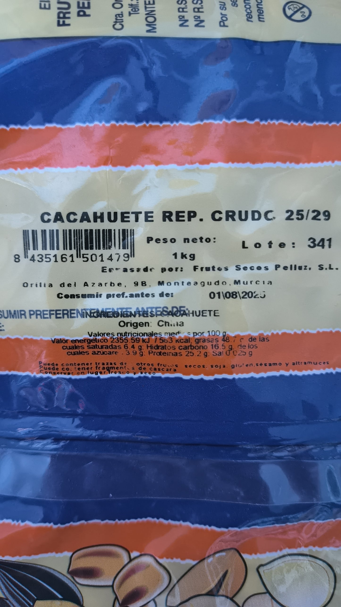 Cacahuete natural pelado 1 Kg