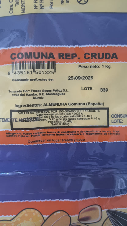 Almendra cruda pelada 1Kg (Origen España)