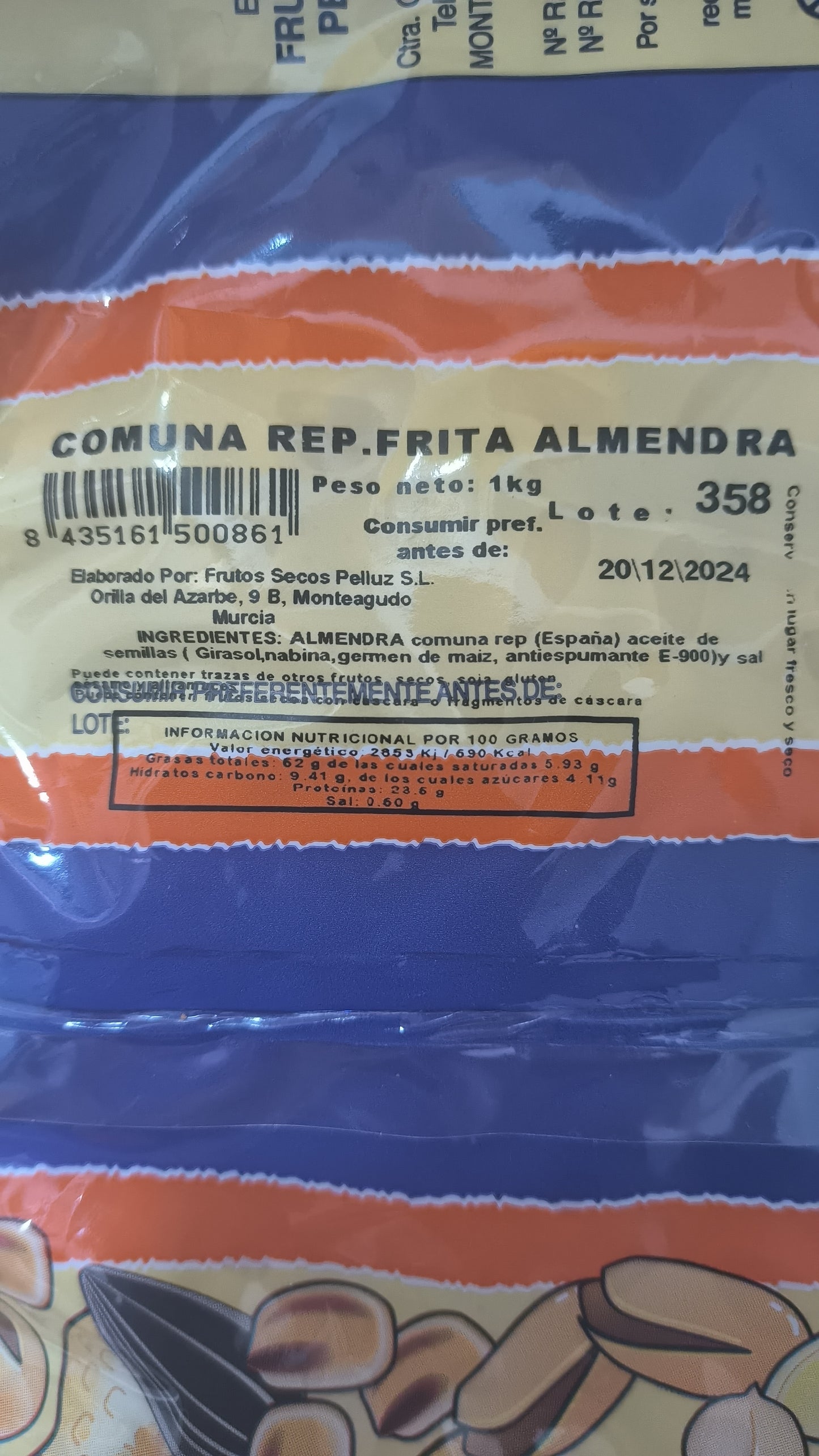 Almendra Frita con sal 1Kg